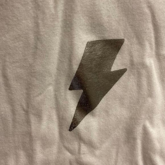 More Than Magic Shirt Lightning Bolt Large 10/12 Girls/Juniors White Black - Picture 7 of 9